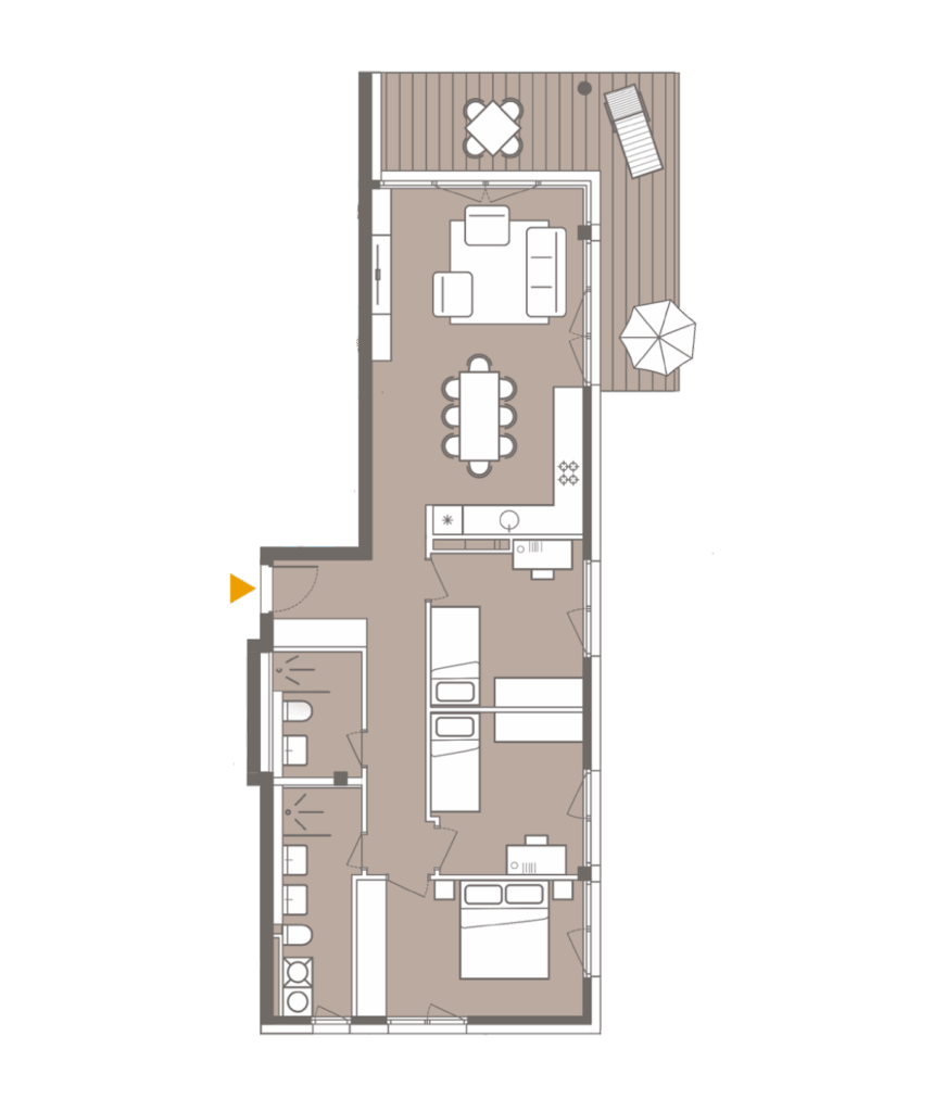Beispielhafter Grundriss einer 4-Zimmer-Wohnung